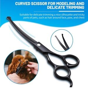 Dog Grooming Kit, 5-in-1 Titanium-plated Stainless Steel Dog Grooming Scissors